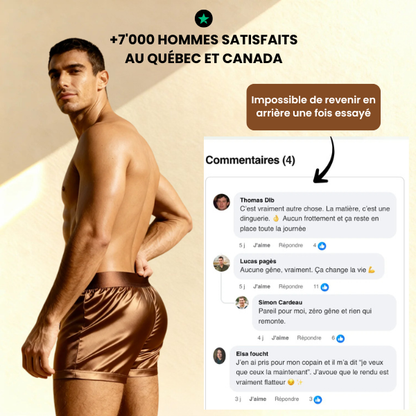 Boxer Premium en soie | Maintien à Sec Sans Humidité, Sans Frottement Ni Irritations